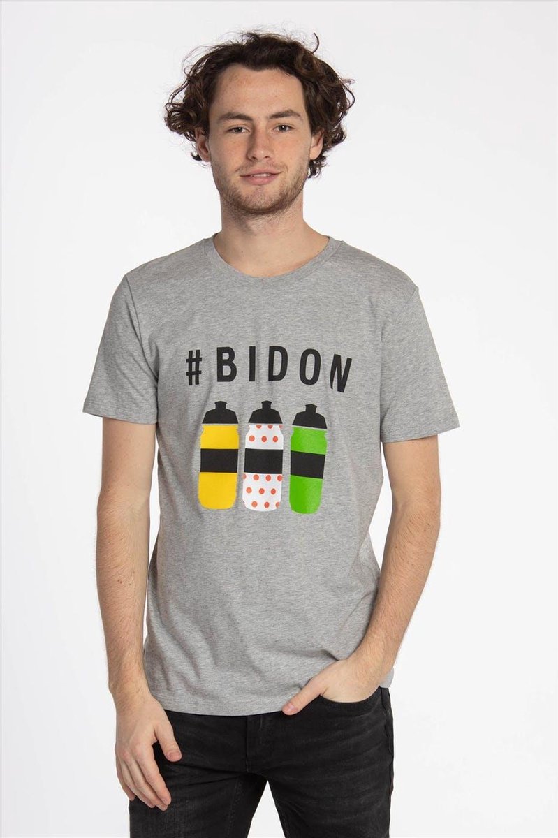 Brooklyn Intwiel Grijze Bidon T-shirt Fiets | Drinkbus | Wielrennen | Koers | Grappig | Cadeau - Maat L